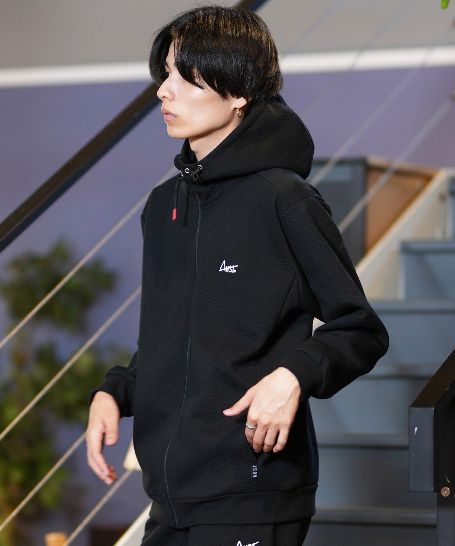 AUST オースト メンズ パーカー ボンディングZIPパーカー ジップアップ