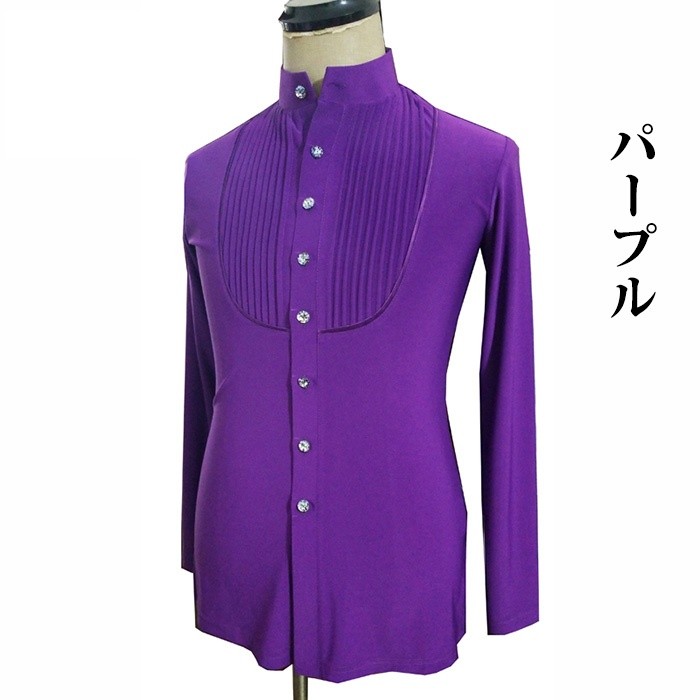 XS-XL 男性社交ダンス衣装 9colors 競技用 ラテンダンスシャツ メンズ