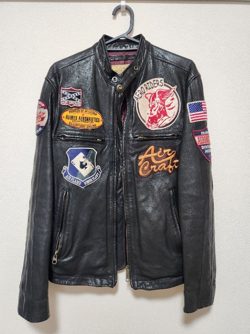 AVIREX USA シングルライダースジャケット Mサイズ AVIREX（アヴィレックス） アビレックス ミリタリーシングルライダース