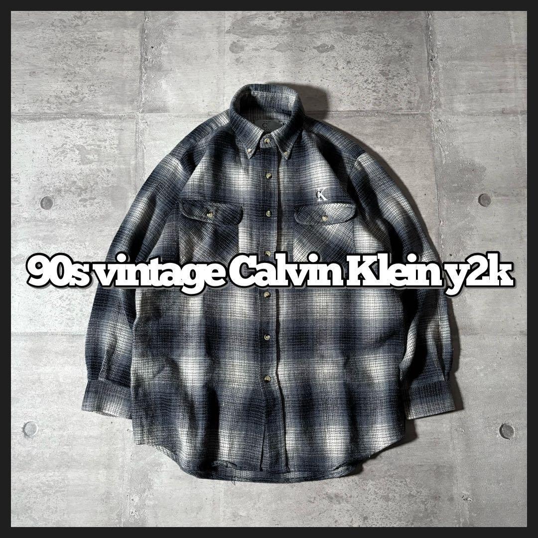 トップス 90s vintage   ombre check y2k 中古・古着通販】WOKE EDGE (ウォーク エッジ) Ombre Shadow Check